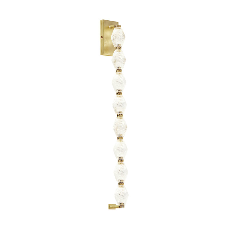 Collier LED Armed Sconce, Natural Brass, 28"