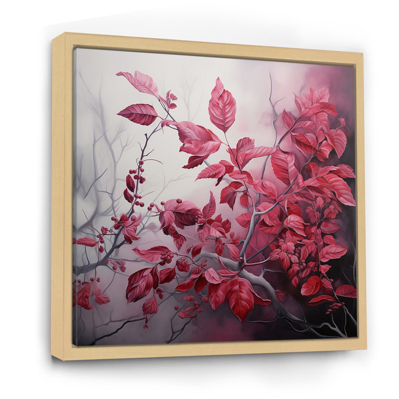 Feuilles de charme dans Moody Overcast II - impression, Cadre naturel flottant, H 16 po x l 16 po x P 1 po