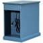 Table d'appoint antique avec porte-gobelets bleu marine. Produit à partir de placages, de bois et de bois d'ingénierie. Rangement relevable, tiroir, fente à distance. Pas d'assemblage. H 23 po x l 14 po x P 24,3 po + plateau en bois. Base solide