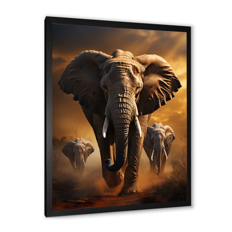 Éléphant chuchotant Izzibella d'Afrique III - impression, Cadre photo noir, H 40 po x l 30 po x P 1,5 po