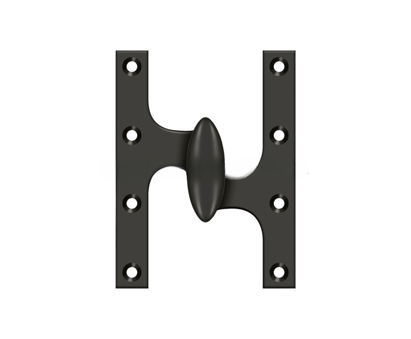 Charnière 6 po x 5 po Deltana OK6050B10B-R Finition bronze huilé, Bronze huilé, Côté droit