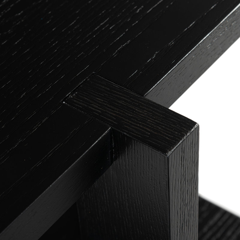 Quigley Square Wood Accent Table, Black