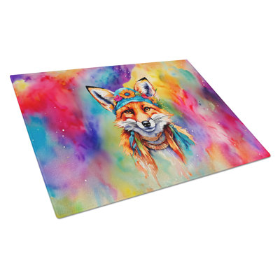 Hippie Animal Fox Glass Cutting Board