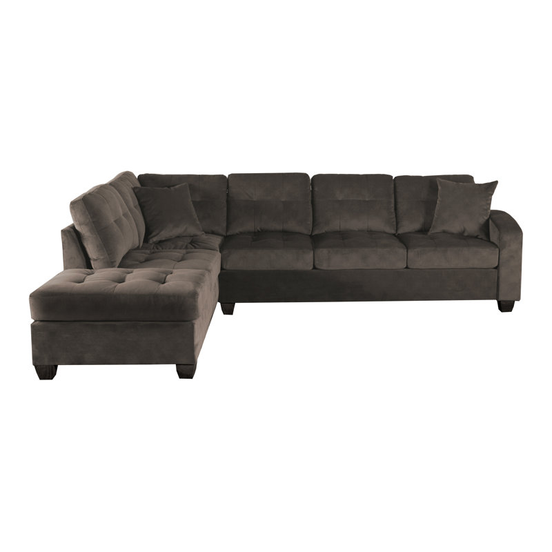 Mulrey 109.5" Modern & Contemporary Microfiber 2-Piece Sectional Sofa with Flexible Reversible Chaise Configuration, Premium High-Density Foam over Pocket Coils Comfort