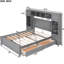 Lit double en bois avec armoire et tablette en gris - mélange polyvalent et agencement améliorant l'apparence de la chambre à coucher-765945901-765945903