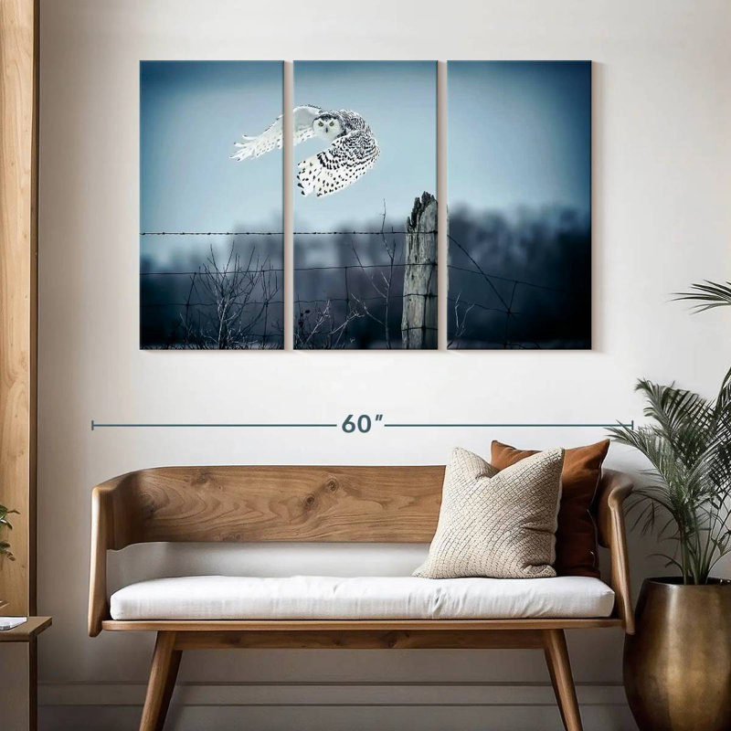 Winter Snowy Owl IV, 32" H x 50" W