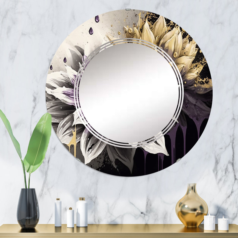 Miroir mural Panzino Dahlia Flower II, 32 po x 32 po