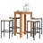 Wildon Home® 5 Piece Patio Bar Set Black Solid Wood Acacia And Poly Rattan-983840899-983840898