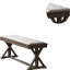 Banc de salle à manger contemporain gris cendré avec structure en bois massif et coussin en placage
