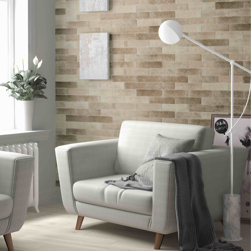 Carreau de porcelaine noir mat 3x11 Madrazo, Beige