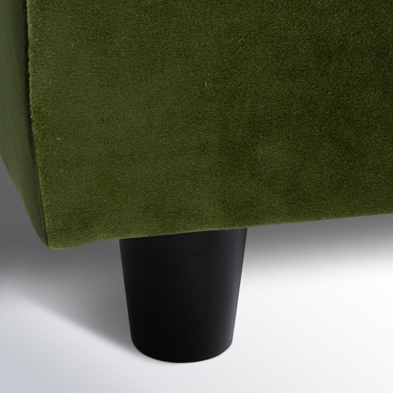 Repose-pieds rectangulaire rembourré 45 po Fleetwood, Velours performance Midnight Moss