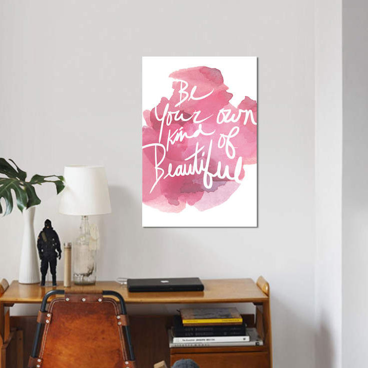 « watercoulours rose type ii », art textuel sur toile, H 12 po x l 8 po x P 0,75 po