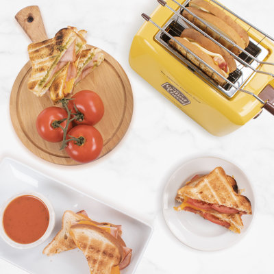 Nostalgia Deluxe Grilled Cheese Sandwich Toaster with Easy-Clean Toasting Baskets, Adjustable Toasting Dial and Extra Wide Slots