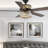52" Lea 5 - Blade Geometric Cut Crystal Ceiling Fan with Pull Chain