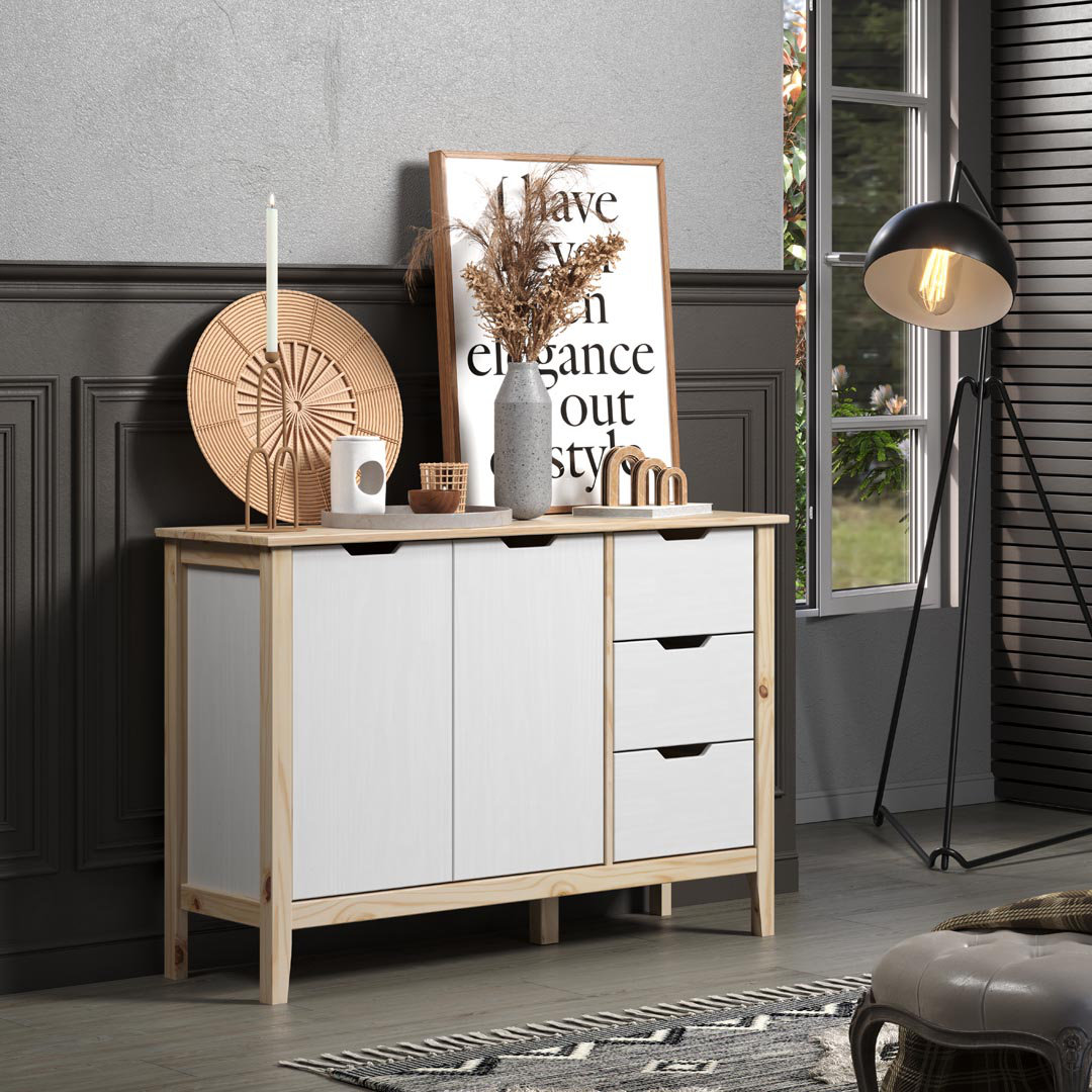 Sideboard Powellsville aus Massivholz 110 cm