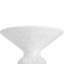 Table d'appoint texturée mouchetée rétro en marbre blanc pour l'extérieur et l'intérieur, 15,5 po x 21 po, convenant à toutes les espaces Balcon de salon de table de bout toutes saisons, taille compacte, sans assemblage