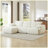 3-Seater Modern Chenille Upholstered Sofa Couch Beige
