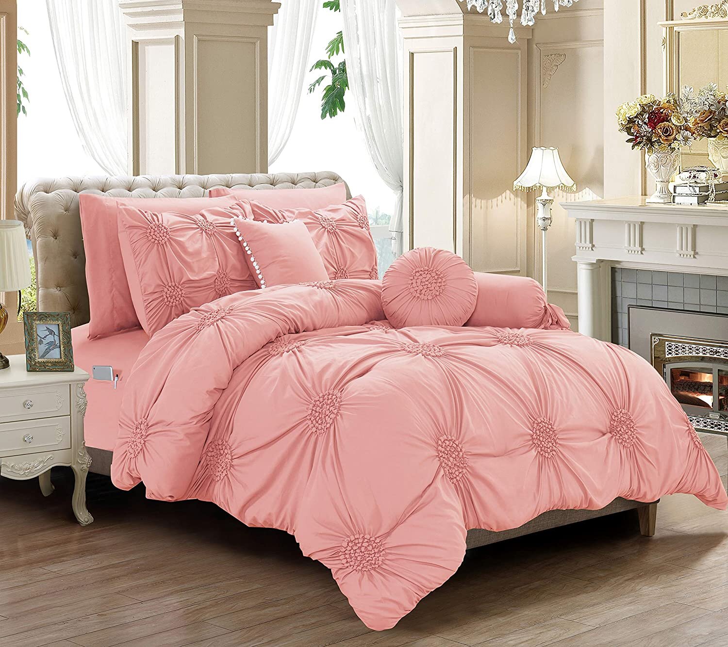 Winston Porter Scallop Ruffle Blush Pink Garment Washed Soft Solid Quilt  Set & Reviews