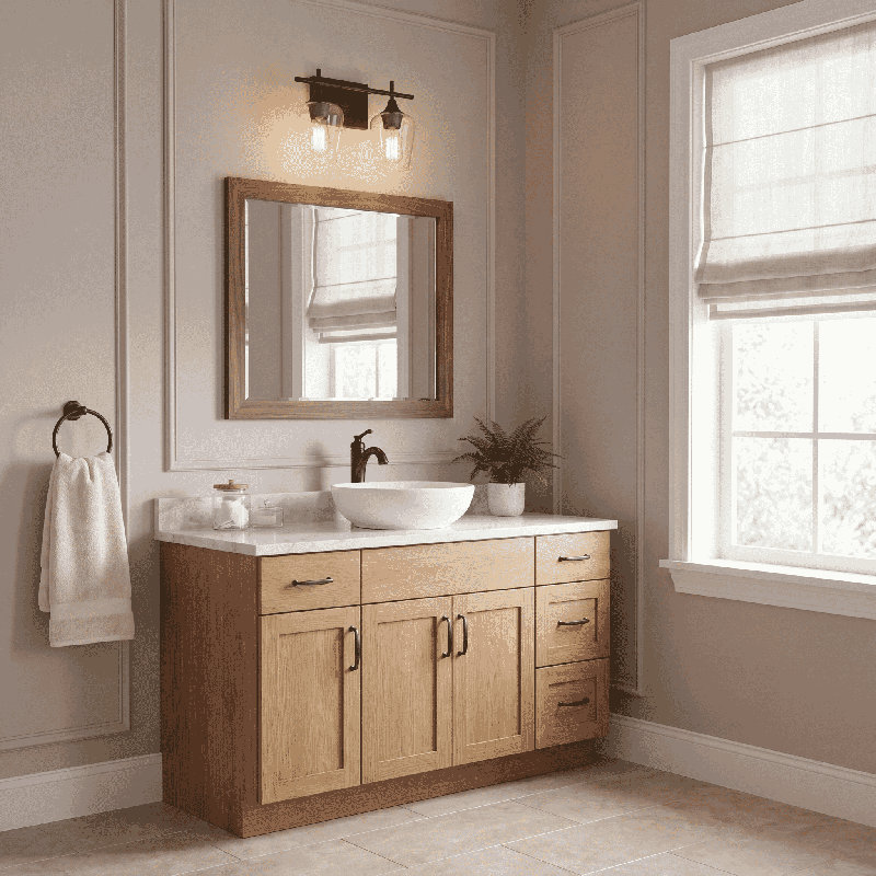 Breena Dimmable Vanity Light in English Bronze, English Bronze, Clear