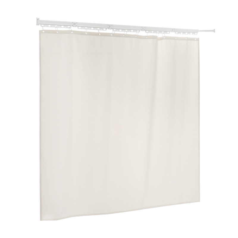 Ensemble de rideau de douche mural et tringle à rideau de douche pliable moderne à 4 plis, H 70,9 po x l 70,9 po