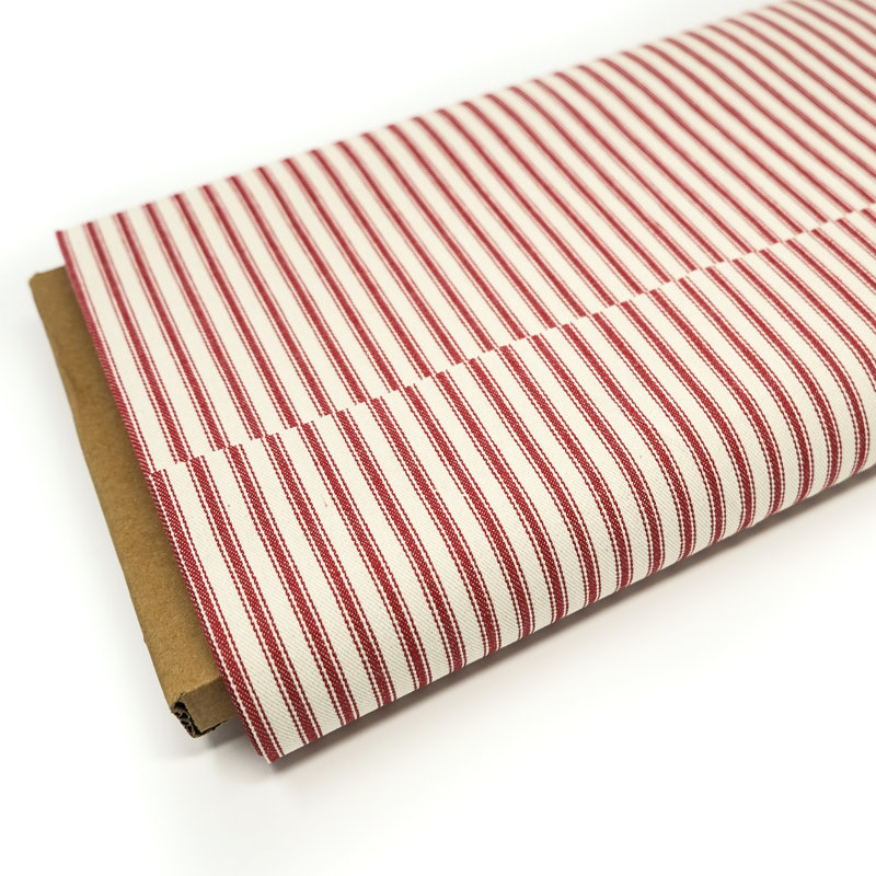 44/45" 100% Cotton Woven Ticking, Stripe Red
