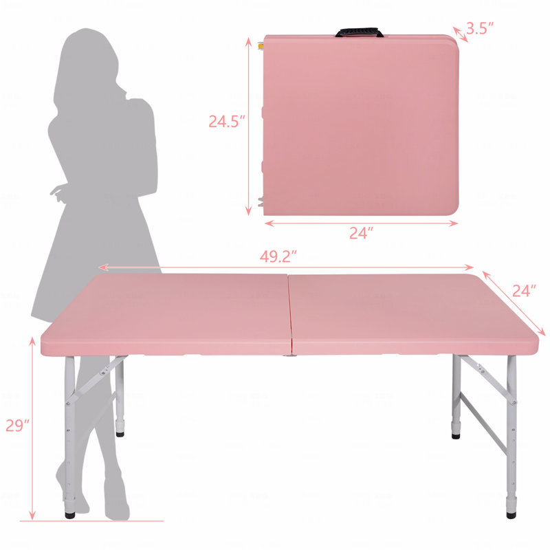 Table d'extérieur, table pliable pour le camping, Rose