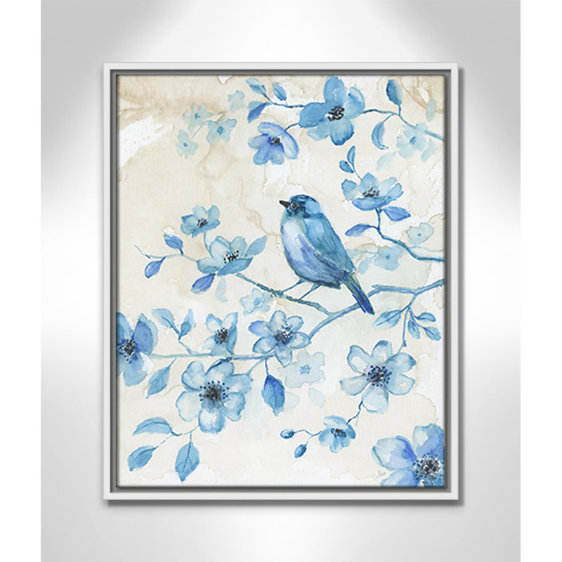 «Bluebird Happiness II» par Nan, H 21,5 po x l 17,5 po x P 2 po, Blanc