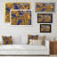 Art en acrylique jaune et bleu-935764745-935764744