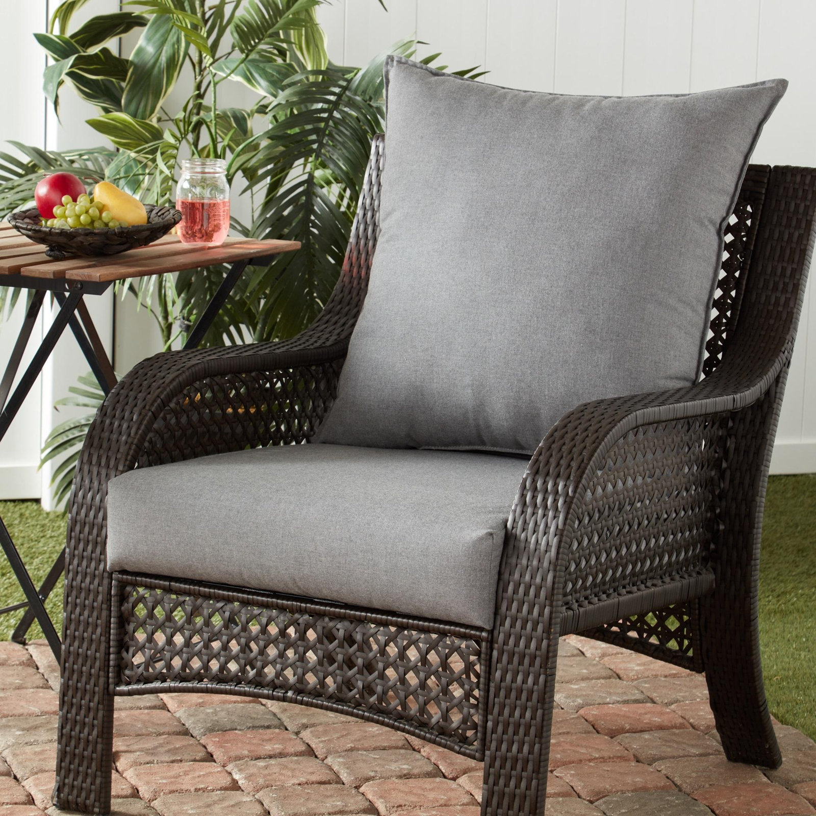 24" Sunbrella® Seat and Back Cushion, Cast Slate