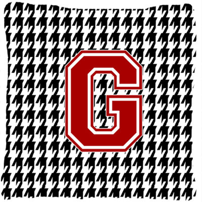 Monogramme Initial Houndstooth intérieur/extérieur Throw Pillow