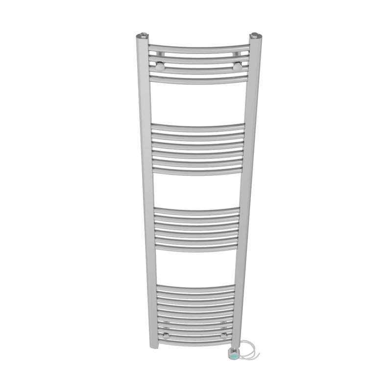 Amyleigh Curved Towel Rail Heated Towel Rails, Chrome, 160cm H x 40cm W x 4.5cm D