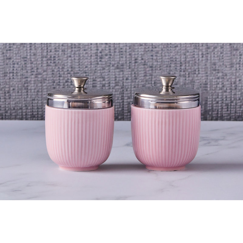 Egg Coddler, Fluted Pink