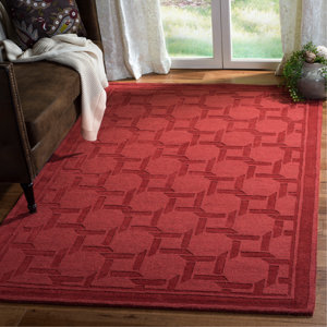 Resort Geometric Handmade Tufted Wool Sealing Wax Area Rug