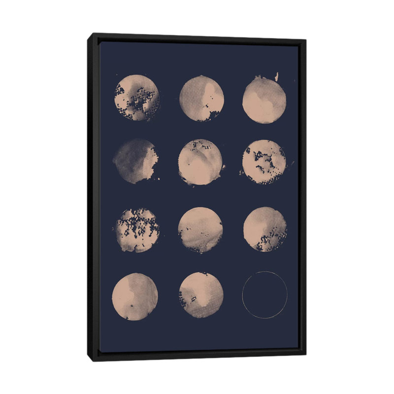 «12 Moons», impression sur toile tendue, Toile avec cadre noir, Pas de tapis, H 48 po x l 32 po x P 1,5 po