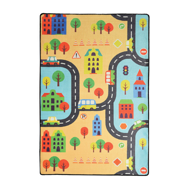 Machine Washable Area Rug, 100% Polyester, 4.6 x 6.2 Feet | Antibacterial, Non-Slip Underside, Pile Height: 0.4 Inches | Durable & Easy Care, Perfect for Living Room, Bedroom, and Dining Areas