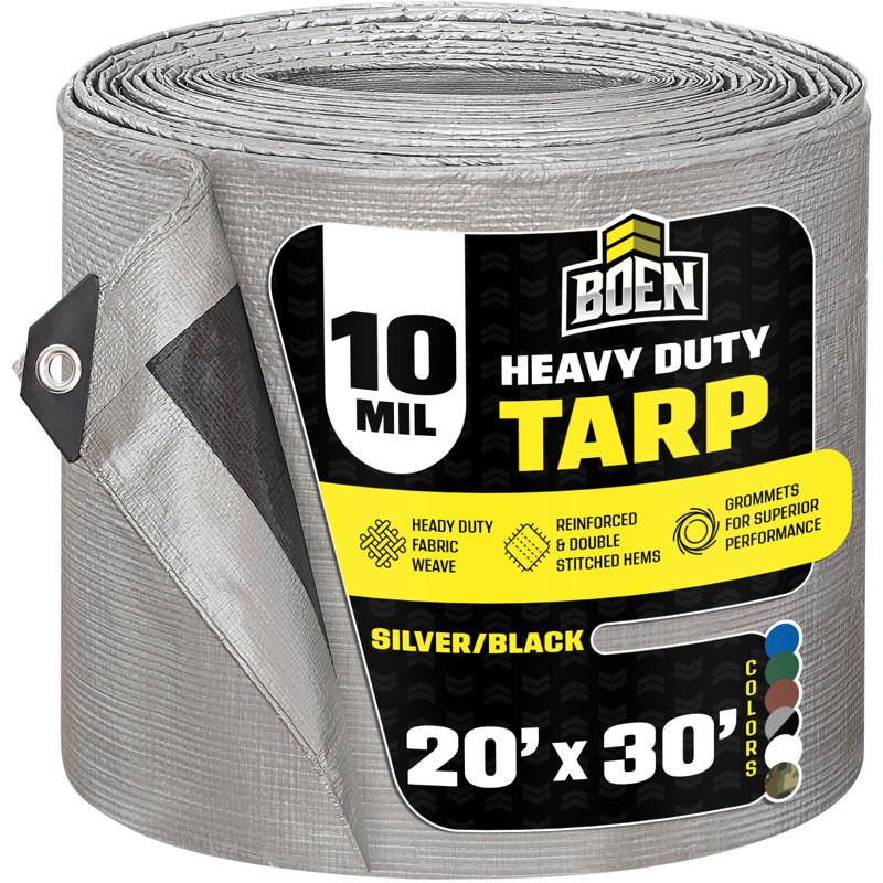 Bâche noire argentée Boen, 20 pi x 30 pi