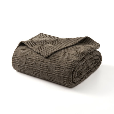 Checkered Weighted Knit Throw Blanket