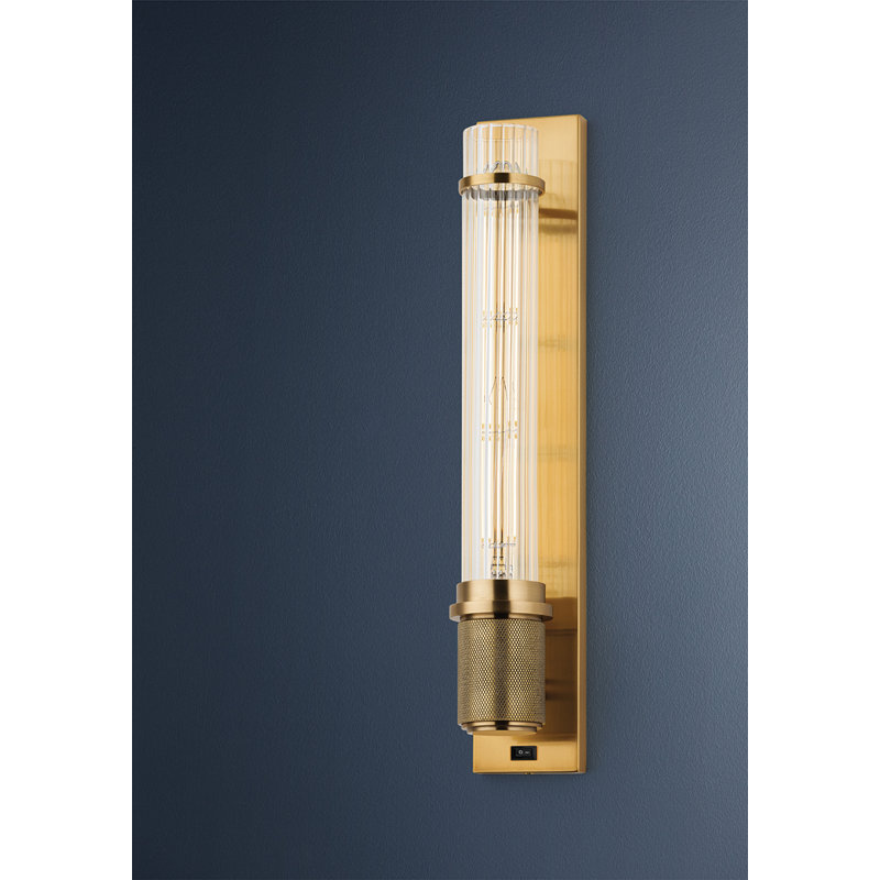 Shaw 1 Light Wall Sconce, Aged Brass