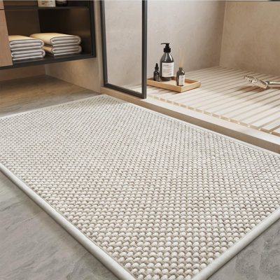 Bath Mat-Super Absorbent Chenille Bathroom Mats-Rubber Backed Bath Mats For Bathroom Non Slip, Easy Clean Bathroom Rugs Front Of Bathtub,Shower Room
