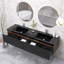 Meuble-lavabo moderne à rayures avec lavabo double-1209883059