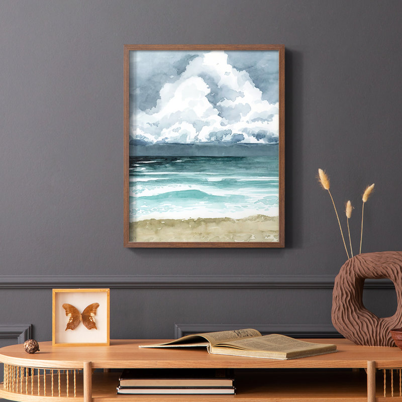 South Beach Storm I, reproduction encadrée - bois massif, Brun, H 14 po x l 11 po