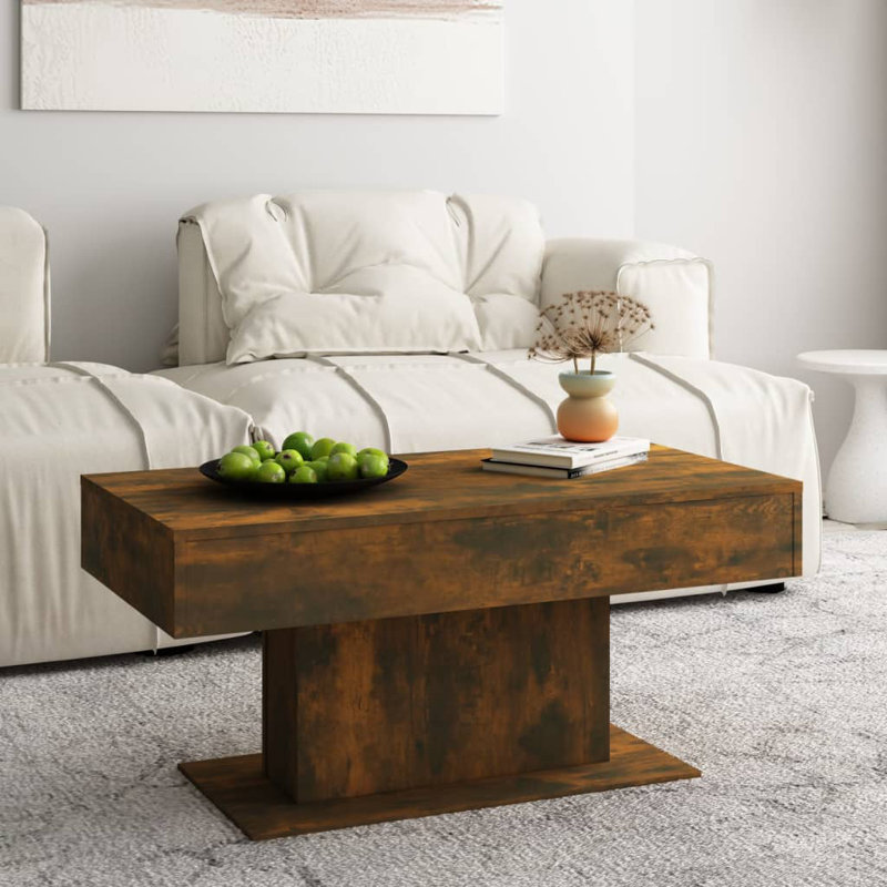 Coffee Table Engineered Wood Medium Durable Coffee Table, Smoked Oak