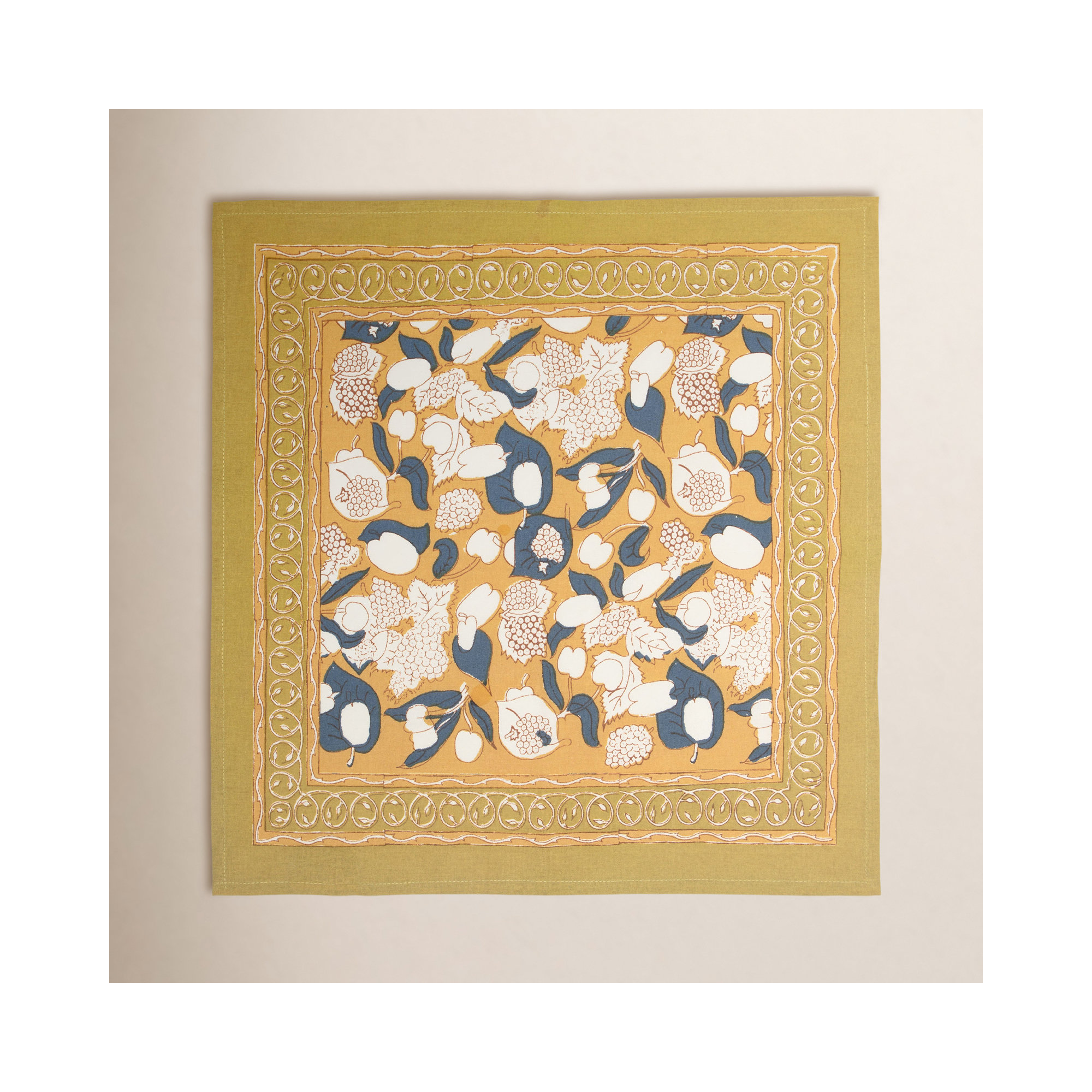 Bryssa Napkin 19" x 19", Mustard/Blue