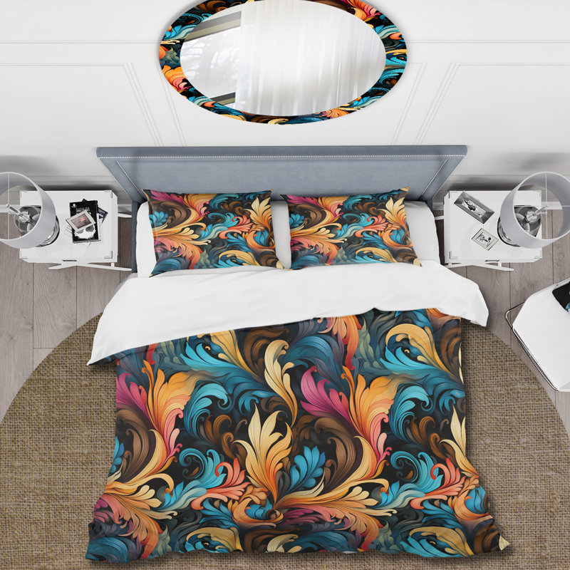 Ensemble de housse de couette Retro Fusion Paisley, Housse de couette simple + 1 taie décorative stan