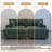 3 - Piece Upholstered Green Faux Rabbit Fur Flannel Reversible Modular Sofa Living Room Sectional Couch with Ottoman-1401125649-1401125663
