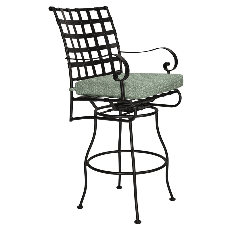 Classico-W Outdoor Swivel Bar Stool, Harris Stone, Carbon Black