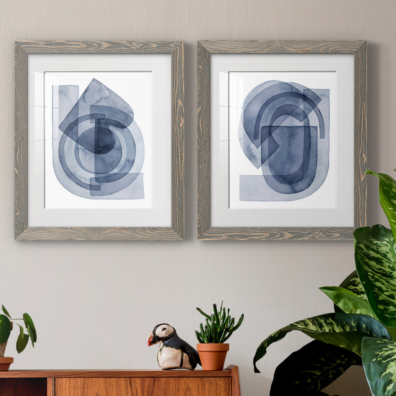 Cool Gears I - ensemble de 2 reproductions d'art sur papier encadré, H 24 po x l 36 po x P 1,5 po, Cadre en papier gris