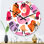 Horloge murale moderne organique en rouge et mauve I