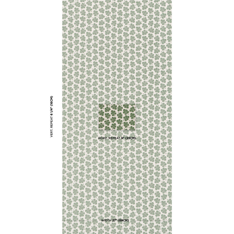 Schumacher X Rita Konig Olive Wallpaper, Green