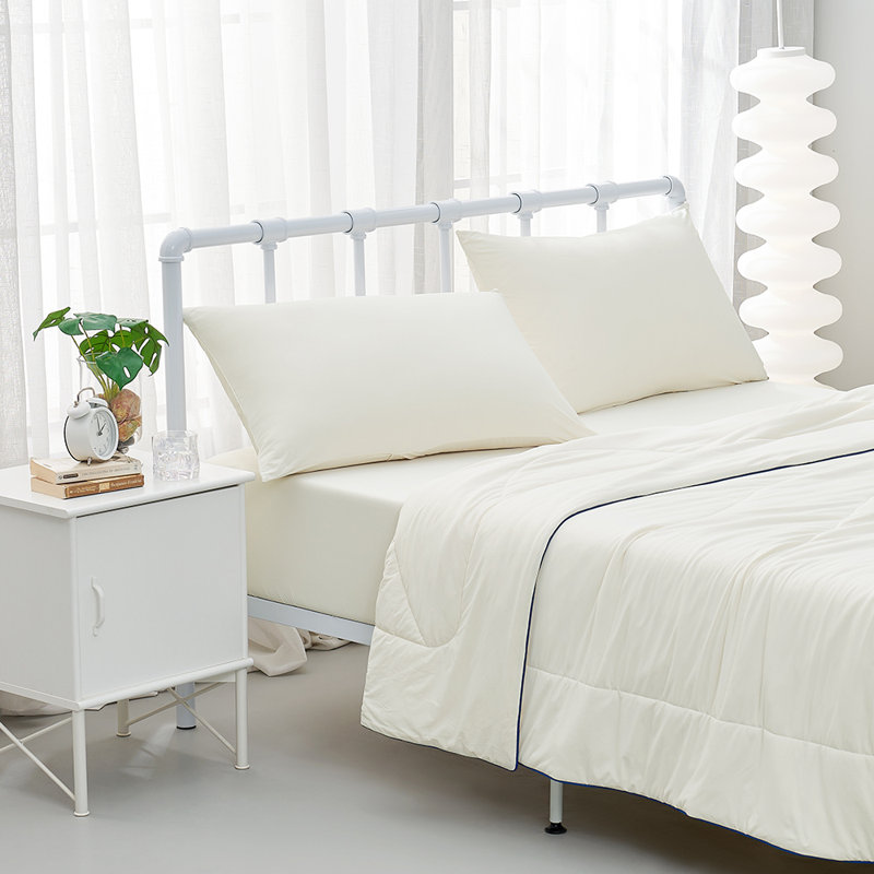 Pillowcase Nylon Knitted, Ivory, Queen Pillow Case
